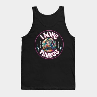 TRANCE  - I Love Trance Cat (White/Pink) Tank Top